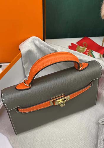 Tiger Lyly Garbo Leather Bag Grey Orange 9