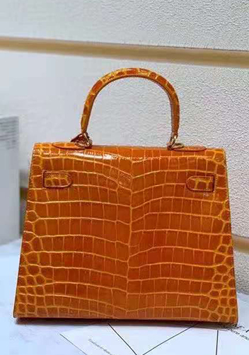 Tiger Lyly Garbo Croc Leather Bag Orange 10