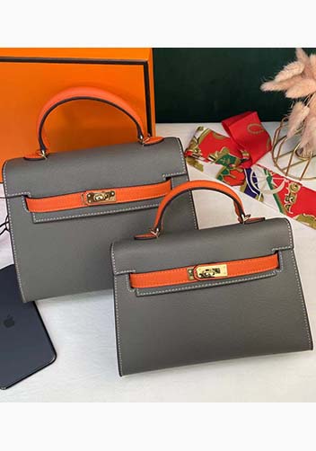 Tiger Lyly Garbo Leather Bag Grey Orange 9