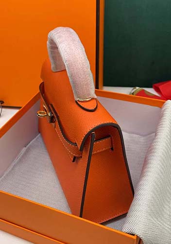 Tiger Lyly Garbo Cowhide Leather Bag Orange 9