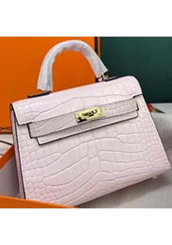 Tiger Lyly Garbo Croc Cowhide Leather Bag Pink 9