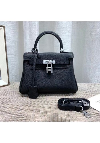 Tiger Lyly Garbo Grain Leather Bag Silver Black 8’’