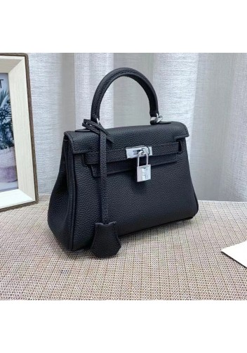 Tiger Lyly Garbo Grain Leather Bag Silver Black 8’’