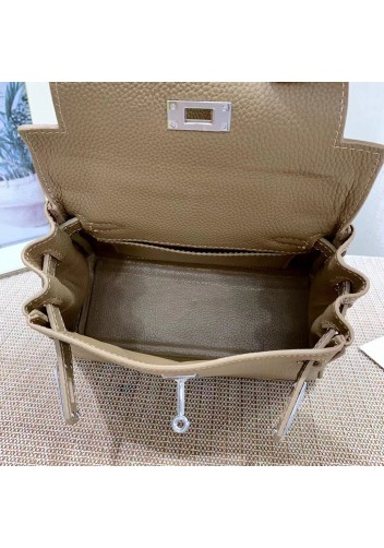 Tiger Lyly Garbo Grain Leather Bag Silver Grey 8’’