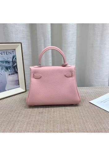 Tiger Lyly Garbo Grain Leather Bag Silver Pink 8’’