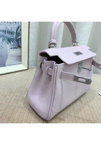 Tiger Lyly Garbo Grain Leather Bag Silver Purple8’’