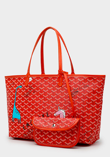 Germaine Vegan Leather Large Tote Graffiti Orange