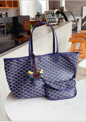 Germaine Vegan Leather Large Tote Blue