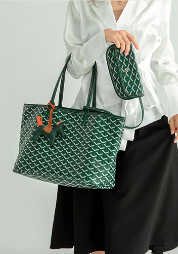 Germaine Vegan Leather Large Tote Green