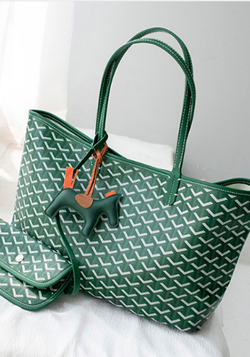 Germaine Vegan Leather Large Tote Green