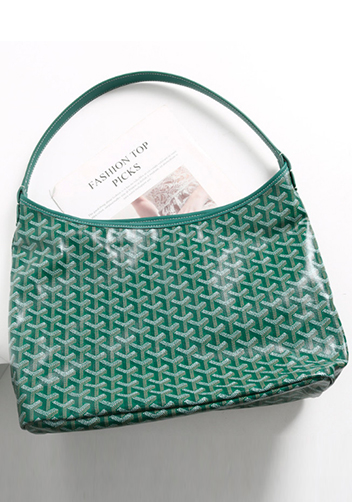 Germaine Vegan Hobo Shoulder Bag With Leather Trim Green
