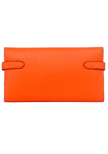 Tiger LyLy Brigitte Wallet Cowhide Leather Sliver Hardware Orange