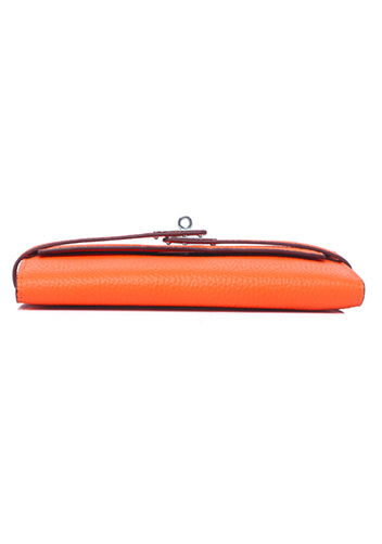 Tiger LyLy Brigitte Wallet Cowhide Leather Sliver Hardware Orange