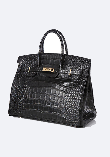 Tiger LyLy Brigitte Bag With Scarf Croc Leather Black