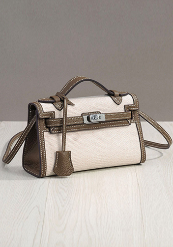 Tiger Lyly Garbo Leather With Canvas Bag 9 Grey