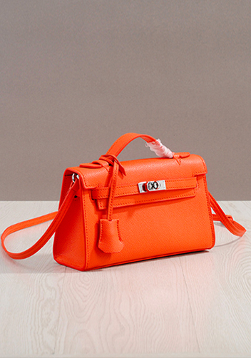 Tiger Lyly Garbo Cowhide Leather Bag 9 Orange