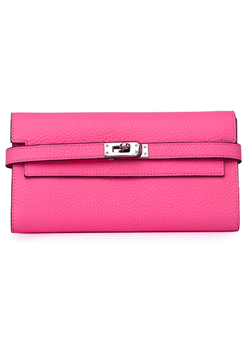 Tiger LyLy Brigitte Wallet Cowhide Leather Sliver Hardware Cherry Pink