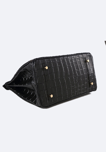 Tiger LyLy Brigitte Bag With Scarf Croc Leather Black
