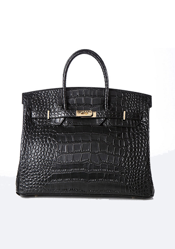 Tiger LyLy Brigitte Bag With Scarf Croc Leather Black