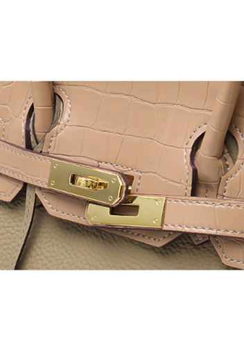 Tiger LyLy Brigitte Croc With Grain Leather Bag Grey 12"