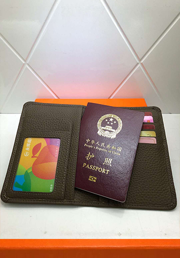 Tiger LyLy Brigitte Passport Cover Cowhide Leather Khaki