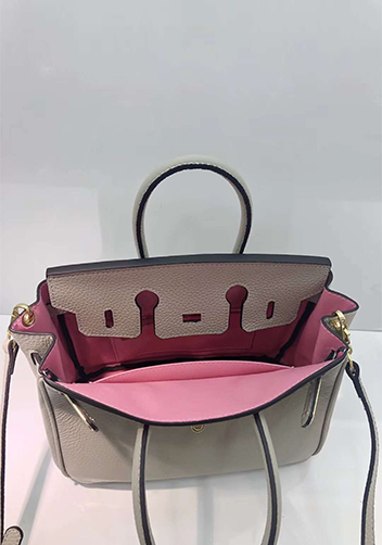 Tiger LyLy Brigitte Small Leather Bag Grey With Pink
