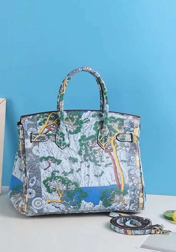 Tiger LyLy Brigitte Bag Painting Leather Trees 12
