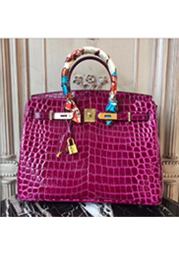 Tiger LyLy Brigitte Bag With Scarf Croc Leather Dark Purple