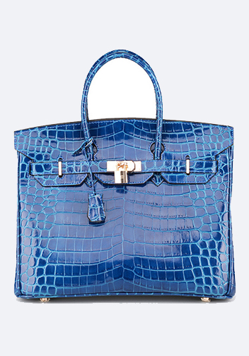 Tiger LyLy Brigitte Bag With Scarf Croc Leather Blue