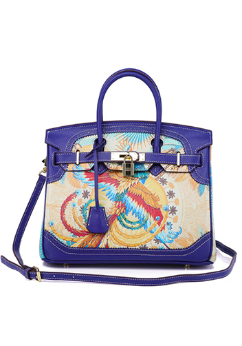 Tiger LyLy Brigitte Bag Painting Leather Blue 12