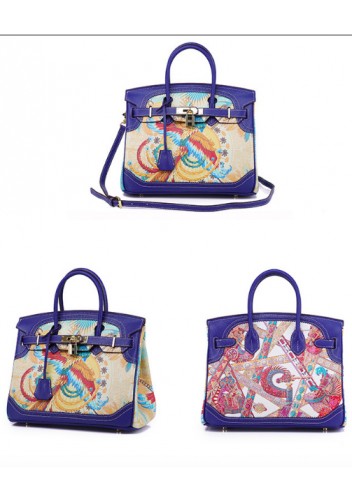 Tiger LyLy Brigitte Bag Painting Leather Blue 12