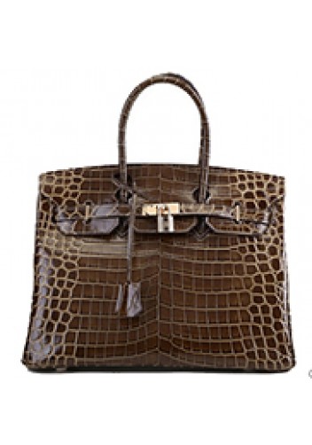 Tiger LyLy Brigitte Bag With Scarf Croc Leather Brown
