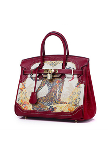 Tiger LyLy Brigitte Bag Painting Leather Burgundy 12