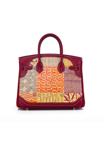 Tiger LyLy Brigitte Bag Painting Leather Burgundy 12