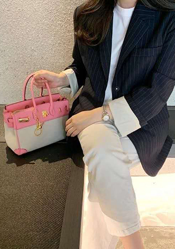 Tiger LyLy Brigitte Bag Medium Leather And Canvas Pink