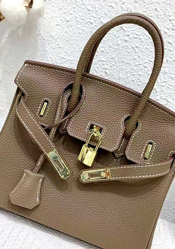 Tiger LyLy Brigitte Bag Leather With Gold Hardware Dark Gray 12