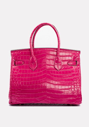 Tiger LyLy Brigitte Bag With Scarf Croc Leather Hot Pink