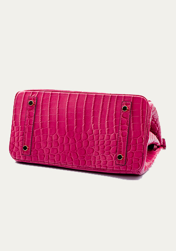 Tiger LyLy Brigitte Bag With Scarf Croc Leather Hot Pink