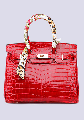 Tiger LyLy Brigitte Bag With Scarf Croc Leather Red