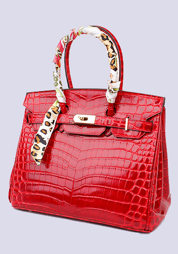 Tiger LyLy Brigitte Bag With Scarf Croc Leather Red