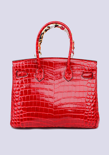 Tiger LyLy Brigitte Bag With Scarf Croc Leather Red