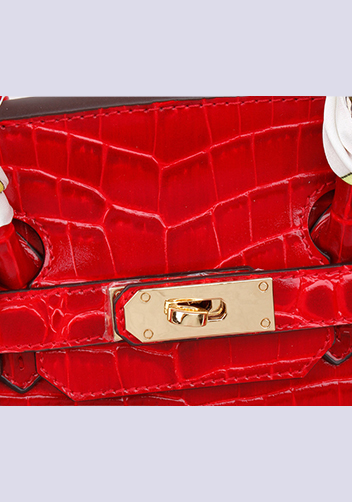 Tiger LyLy Brigitte Bag With Scarf Croc Leather Red
