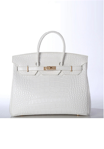 Tiger LyLy Brigitte Bag With Scarf Croc Leather White