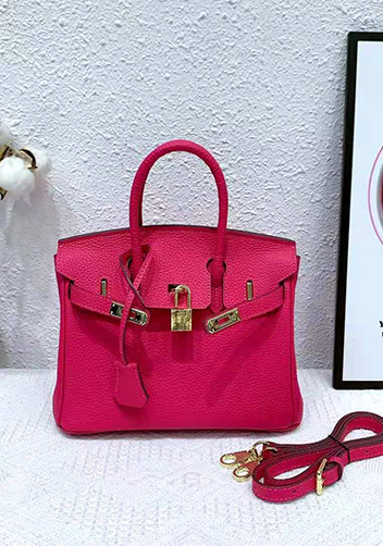 Tiger LyLy Brigitte Bag Leather With Gold Hardware Hot Pink 12