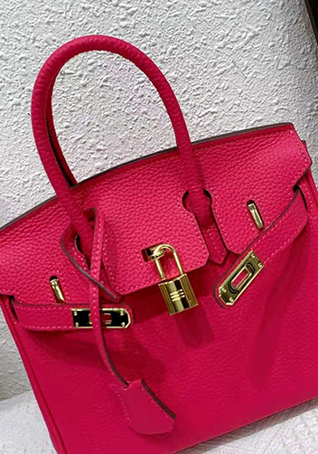 Tiger LyLy Brigitte Bag Leather With Gold Hardware Hot Pink 12