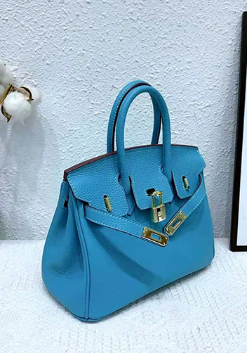 Tiger LyLy Brigitte Bag Leather With Gold Hardware Lake Blue 12