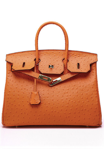 Tiger LyLy Brigitte Bag Ostrich Leather Orange 14