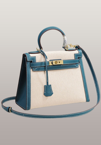 Tiger Lyly Garbo Leather With Canvas Bag Blue