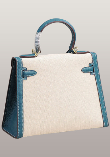 Tiger Lyly Garbo Leather With Canvas Bag Blue