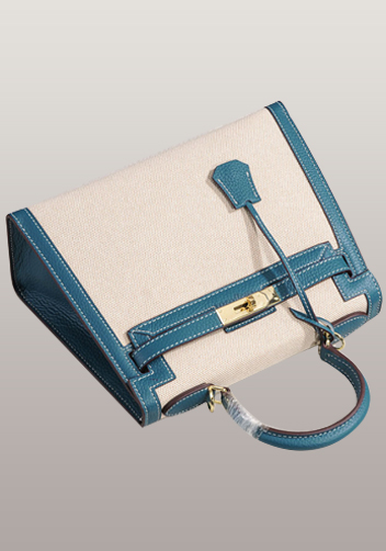 Tiger Lyly Garbo Leather With Canvas Bag Blue